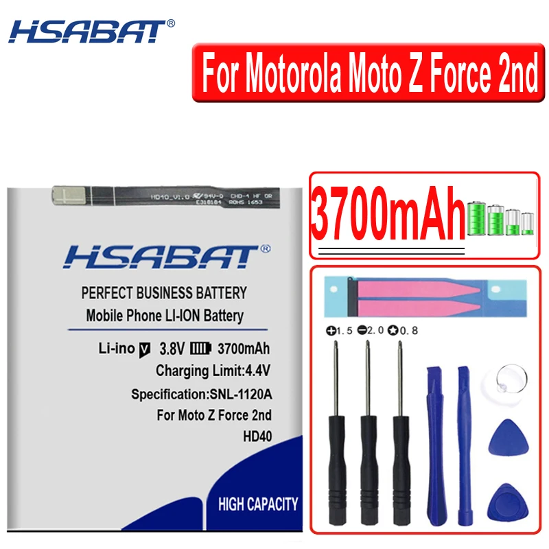 

HSABAT 3700mAh HD40 SNN5987A Battery for Motorola Moto Z Force 2nd Moto Z Force 2nd gen Moto Z2 Force XT1789-1 XT1789-03/05/04