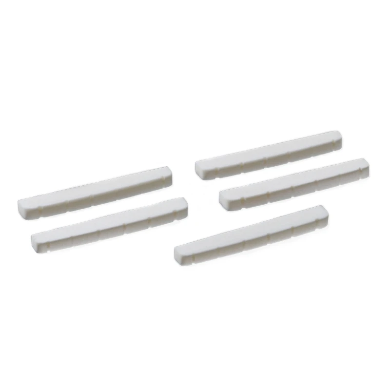 

Hot 5Pieces/set Unbleached Curved Slotted guitar Bone Nut Flat Bottom for Strat