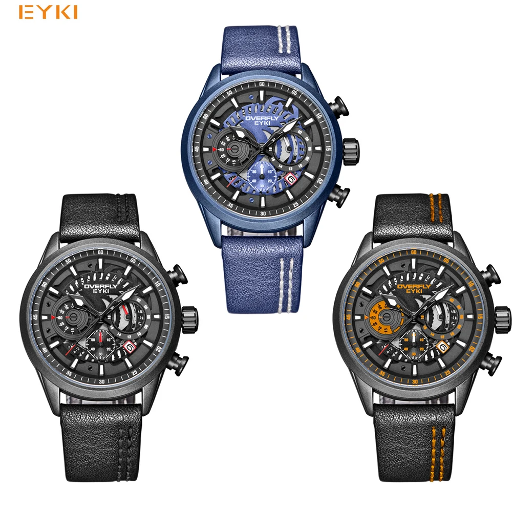 EYKI креативные кварцевые наручные часы с большим циферблатом автоматические