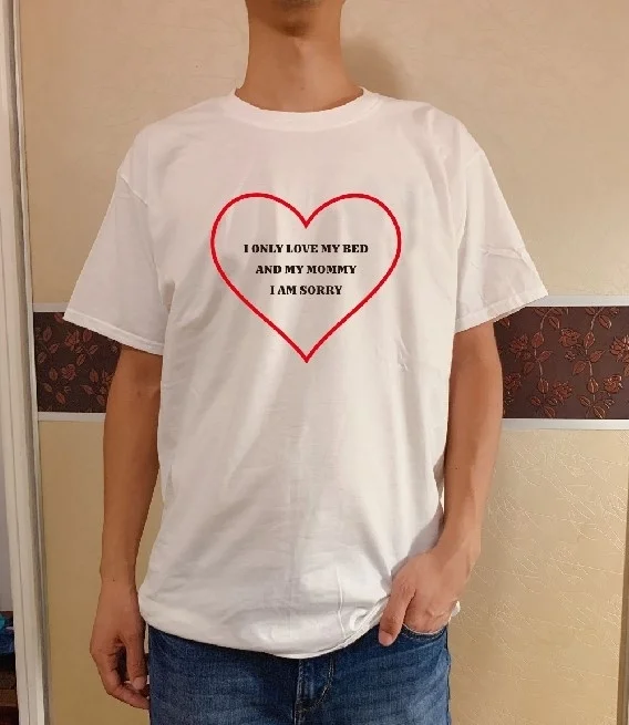 Футболка Starqueen JBH с надписью I Only Love My Bed and Dog|Футболки| |