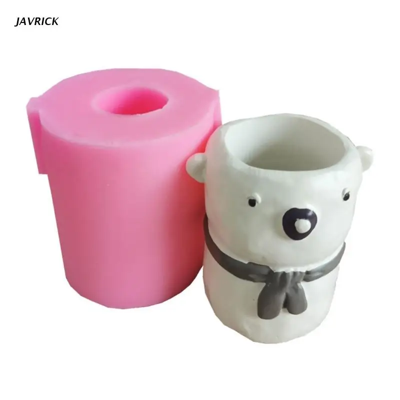 

Little Bear Succulents Flower Pot Epoxy Resin Mold Plant Vase Silicone Mould DIY Crafts Concrete Clay Casting Tool