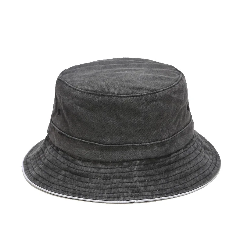 

Retro Washed Bucket Hats Men Women Panama Fishing Fisherman Hunting Cap Solid Cotton Foldable Outdoor Sun Hats gorras Wholesale