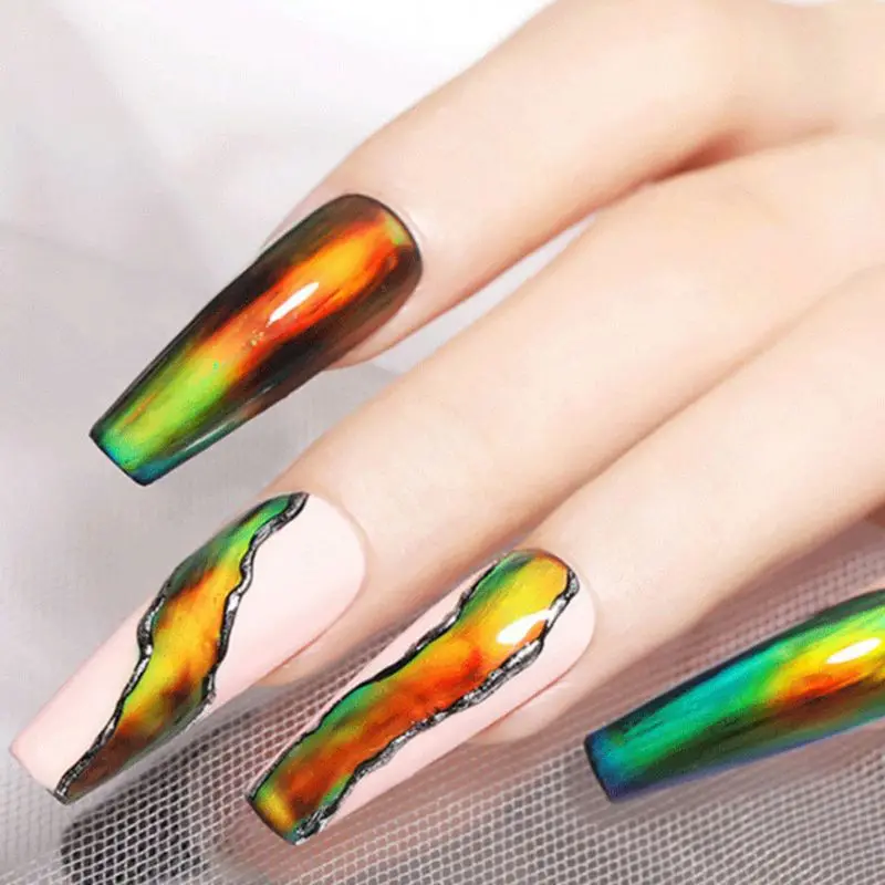 Магический сменяющий цвет жидкий набор для ногтей лак черный гель с переменным