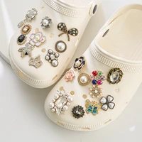 20pcs pearl metal luxury for crocs charms jeans shoes designer decorations women accessories for crocs jibz