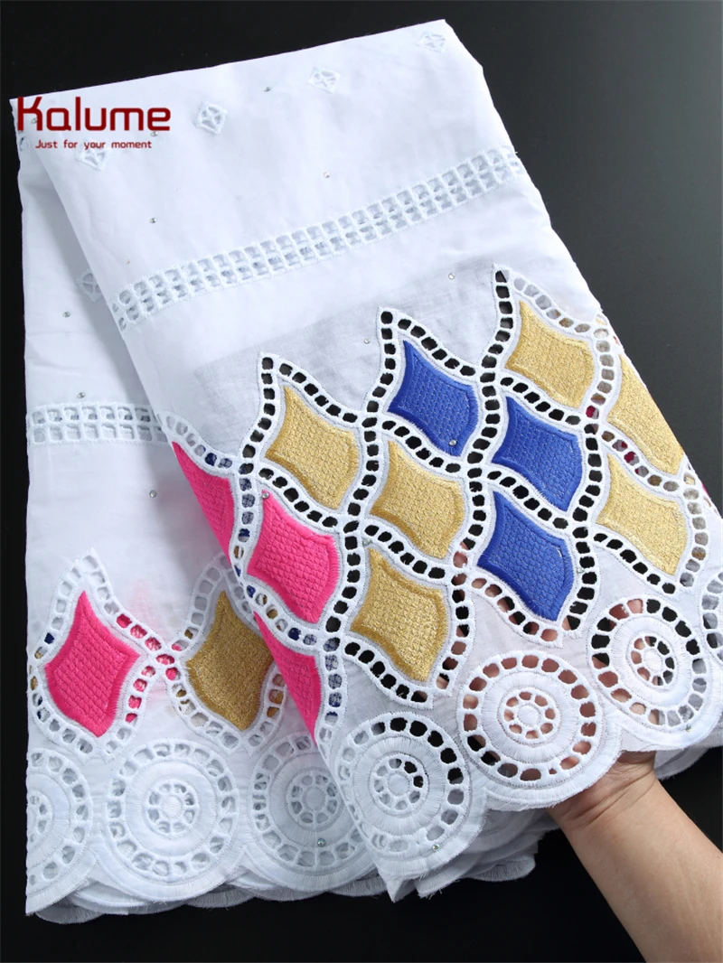 Калуме отверстие в африканском стиле 100% хлопок кружево ткань высокое качество