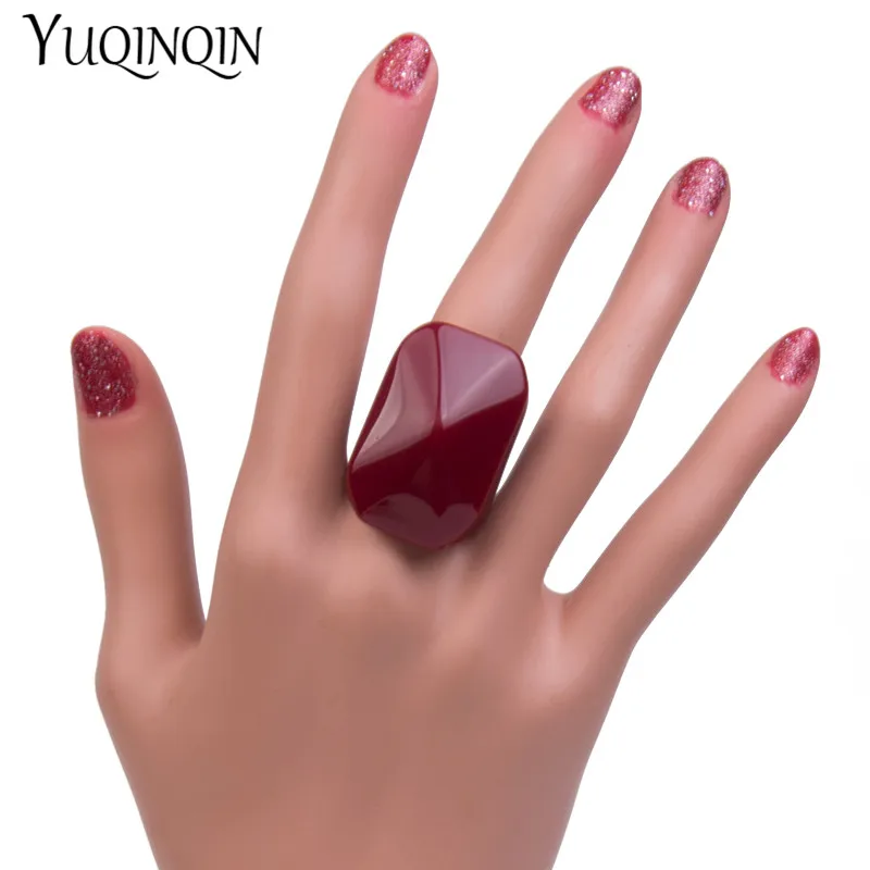 Новое поступление модные большие смолы кольца для женщин дизайн красочные