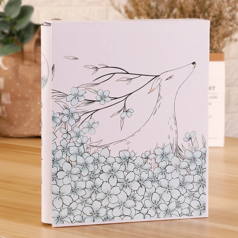 

New Photo Album Paper Cover 7 Inch Plastic 7 Inch 200 Pockets Large-capacity Family Children Baby Growth Insert Album