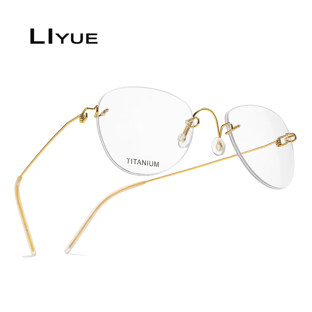 Очки без оправы металлические оптические очки титановые модные корейские