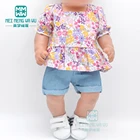 Аксессуары для кукол 43 см-45 см, полосатый повседневный костюм для новорожденных, шляпа