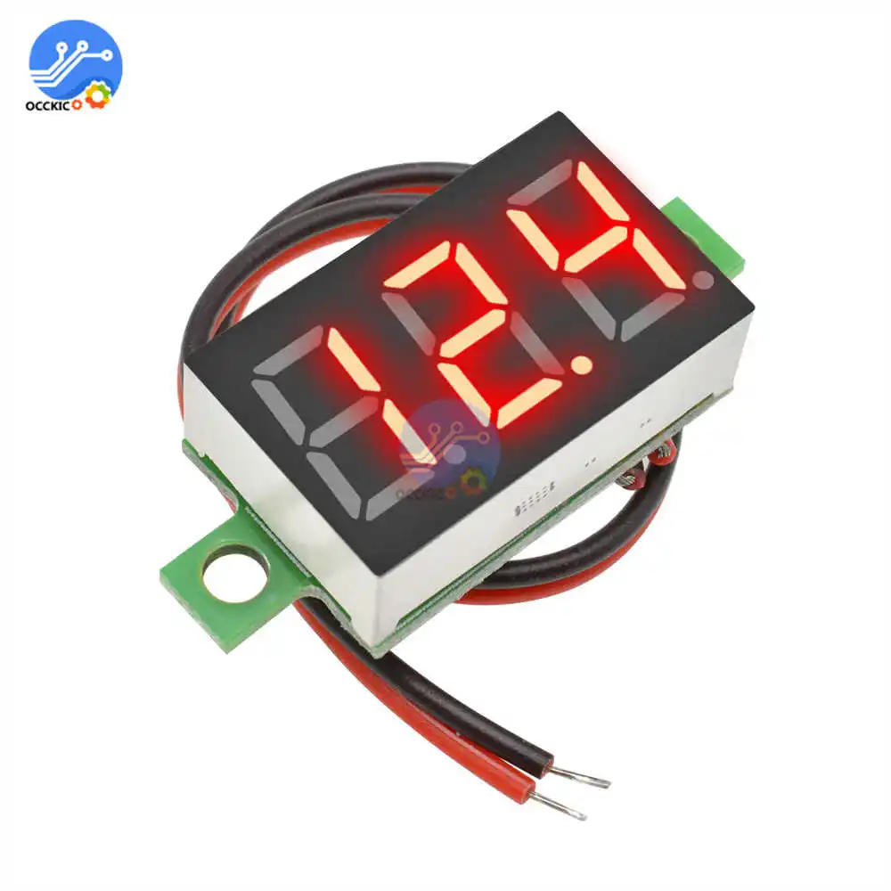 2-провод 0,36 дюймов Мини цифровой вольтметр постоянного тока 4,7-32 V светодиодный цифровой дисплей напряжения тестер красные, синие зеленый