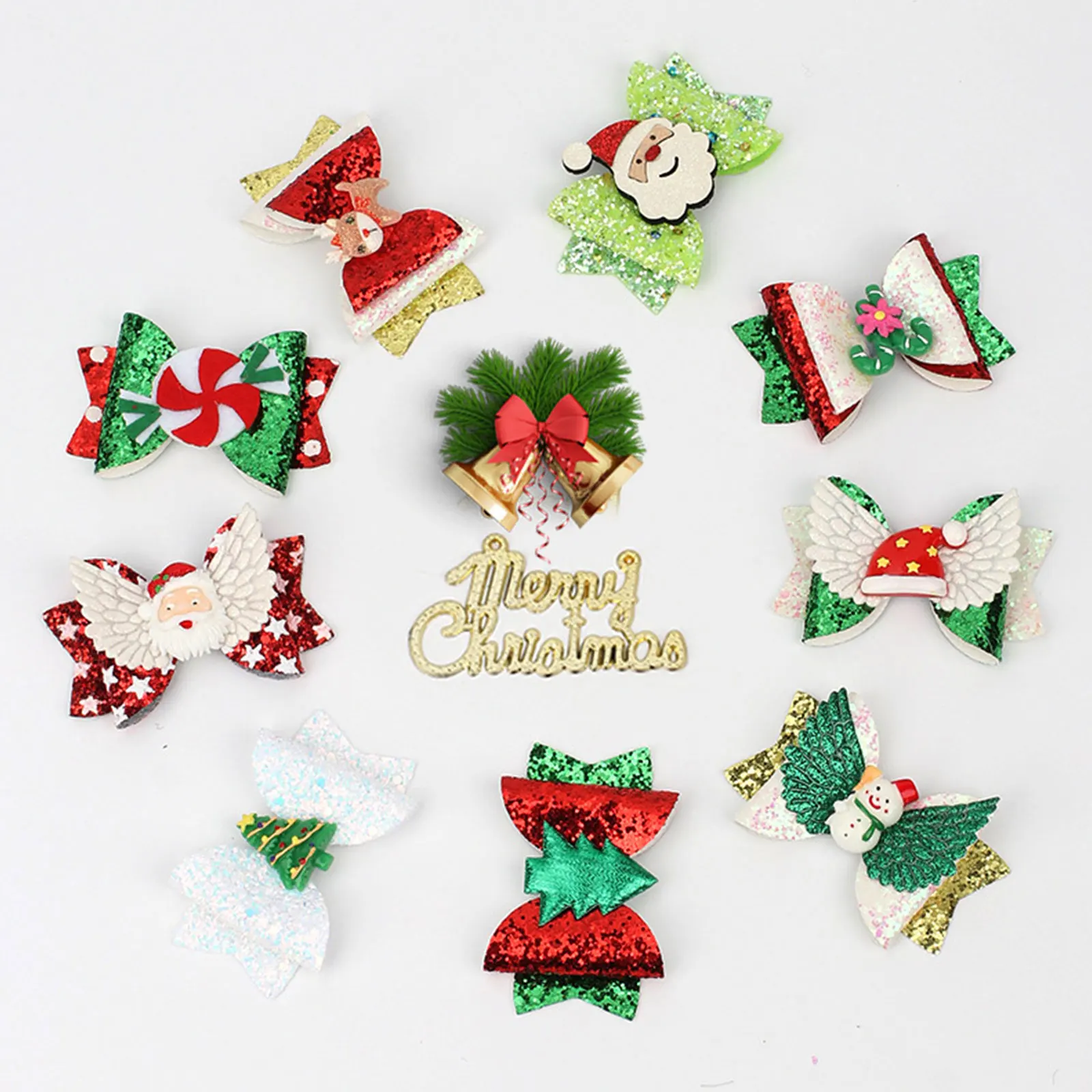 

Рождественский бант, бант, повязка для волос, детский подарок, Рождественская вечеринка, милая заколка для волос с оленем, Санта-Клаусом, мил...