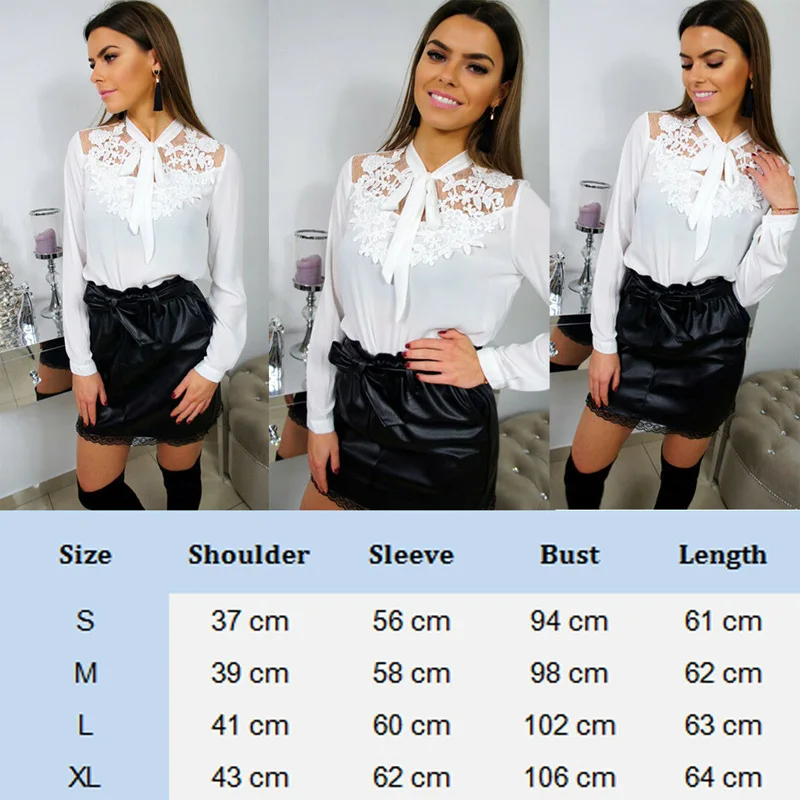 

New Spring Women Long Sleeve Floral Lace Hollow Out Elegant Long Sleeve Shirts Loose White Tee Tops Blouses