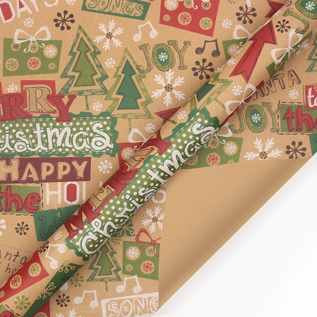 

6Pcs Christmas Party Gift Wrapping Paper Roll For Wedding Birthday Party Gift Packing Art Craft Materials Holiday Xmas Decor