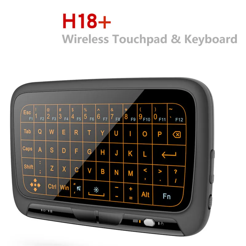 H18 + 2 4 ГГц Беспроводная мини-клавиатура QWERTY с полным экраном сенсорная панель
