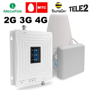 Усилитель сигнала сотовой связи, gsm 2G 3G 4G 900 1800 2100, трехдиапазонный ретранслятор 4g LTE, сетевая антенна Tele 2 MTS 70 дБ