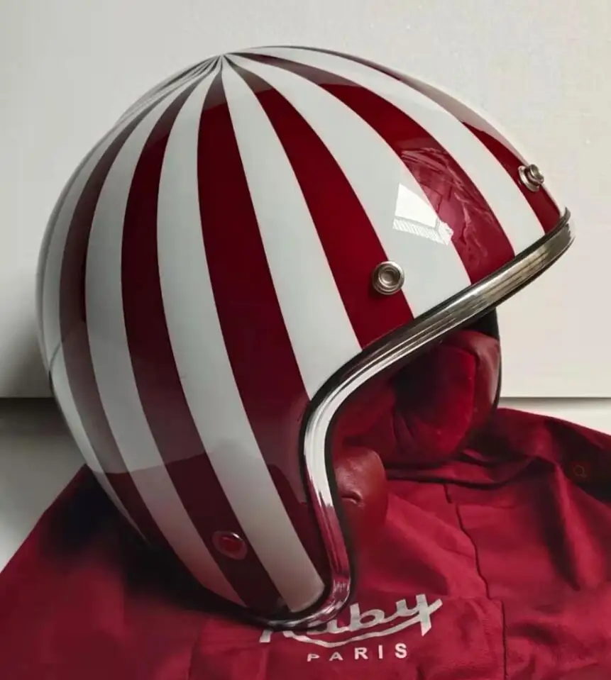 Винтажный шлем для мотокросса MASEI ruby с открытым лицом из АБС-пластика Красного