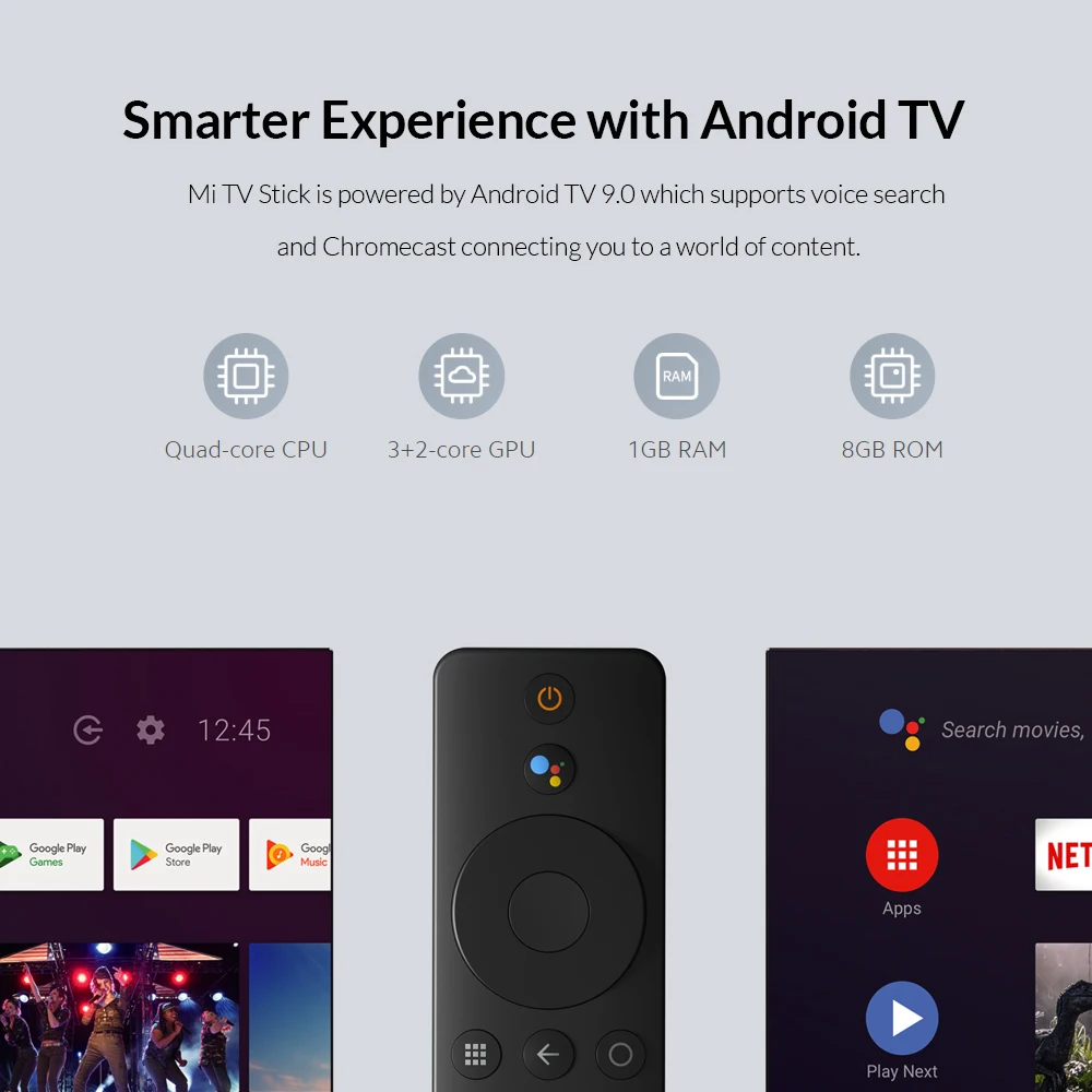 Глобальная версия Xiaomi Mi TV Stick Android 9 0 4 х ядерный 1080P HD двойной декодирования 1 ГБ ОЗУ