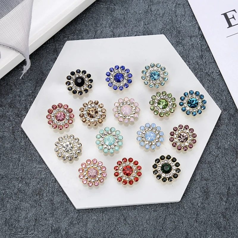 

50pcs 14mm Crystals Glass Stones FLower Trim Gold Claw Non Hot Fix Sewing Rhinestones for DIY Jewelry Making Handmade
