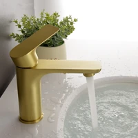 bathroom basin faucets brass sink mixer taps hot cold lavatory water crane vessel tap single handle deck mounted brushed gold