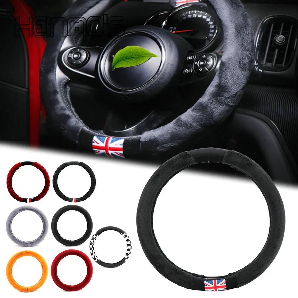 

Auto Interior Sticker Accessoires Flannel Steering Wheel Cover Countryman For Mini Cooper S JCW F54 F55 F56 F57 F60 R55 R56 R60