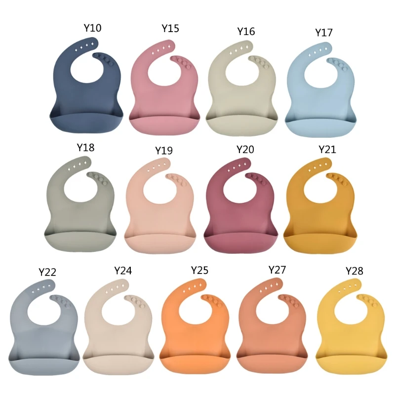 

Fashionable Silicone Baby Bib Waterproof Solid Infant Bandana Bibs Newborn Feeding Burp Cloth Drooling Scarf