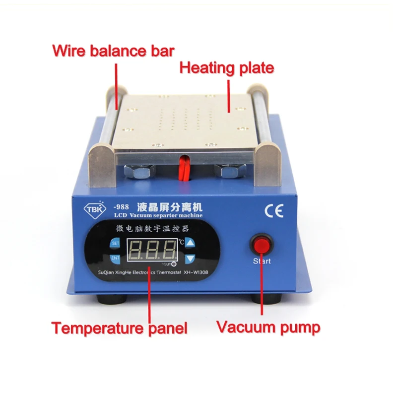 

TBK-988 V.3 LCD Separating Touch Screen Separator Machine 7 Inch For Mobile Phone Repairing With Built-in Vacuum Pump 110V/220V