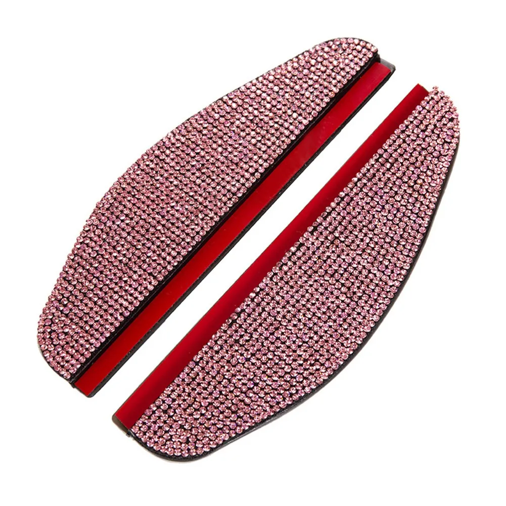

2pcs Bling Rhinestones Car Rear View Side Mirror Rain Board Eyebrow Guard Sun Visor Rearview Mirror Rain Shield AB Diamond