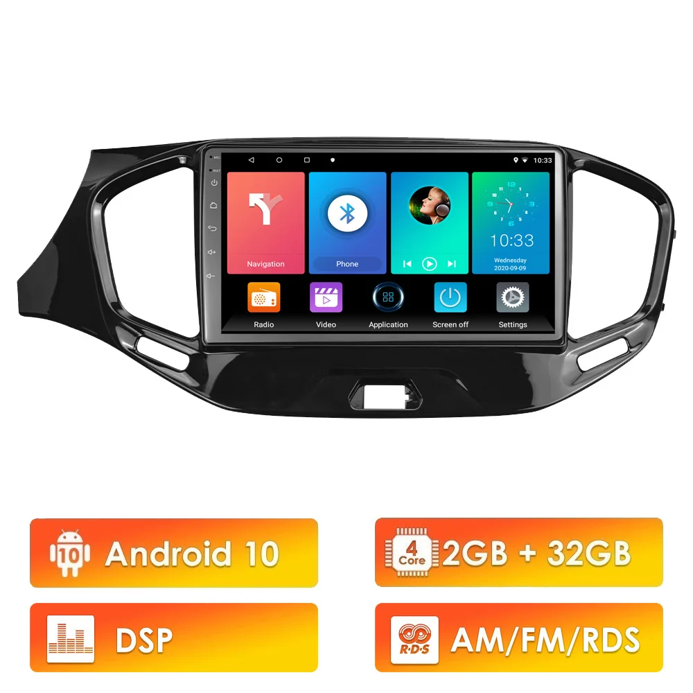 

2 Din Android 10 RDS DSP 9" For LADA VESTA 2015-2019 Car Multimedia Player GPS Navigation Car Radio Head Unit With Frame