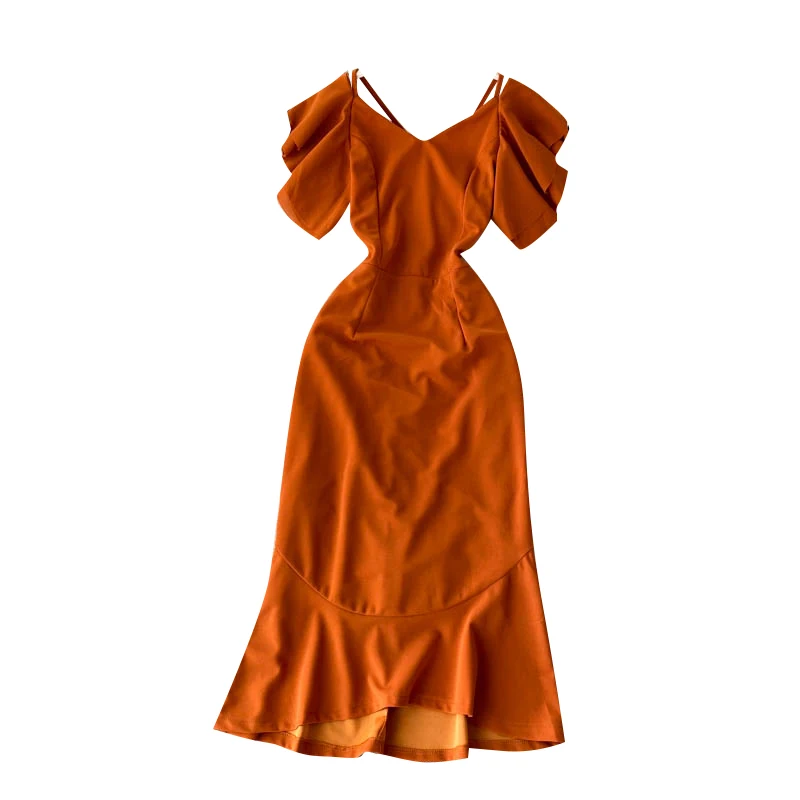 

Summer Women Dress Vintage Solid Black/green Dress Open Back Party Bodycon Dresses Women Sexy V-neck High Waist Casual Female