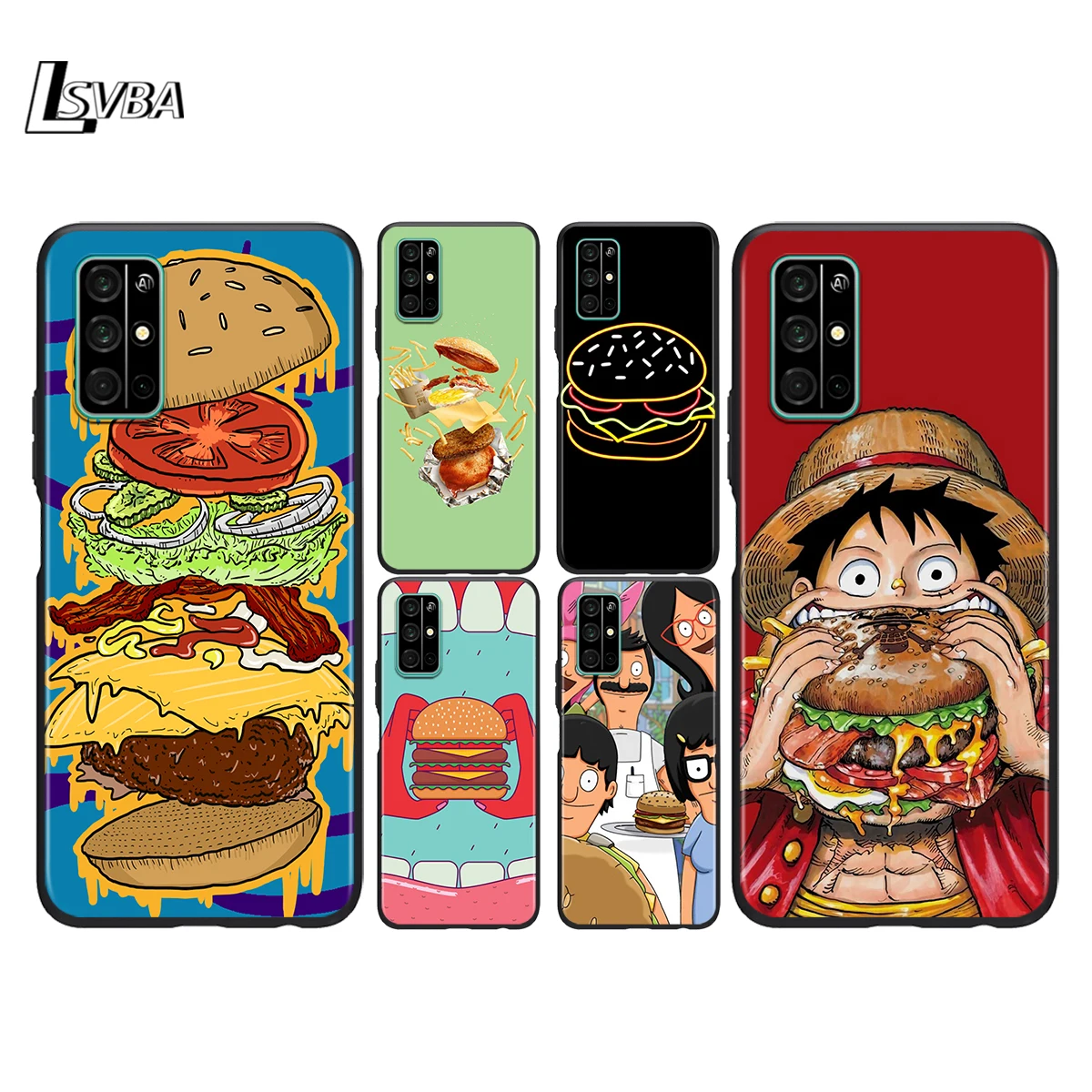 

Delicious hamburger For Huawei Honor 30 30i 30S 20 20E 20S V20 10X 10i 10 7S 7A 7C Pro Plus 5G Lite Soft Phone Case