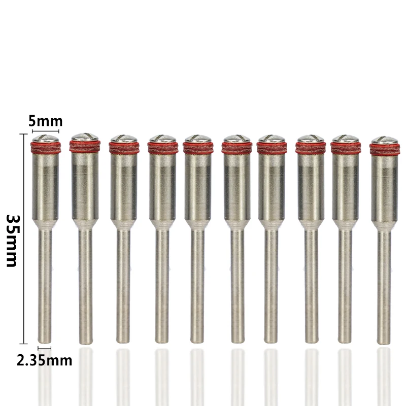 10pcs 2.35mm Куги 10 шт./компл. 2,35/3,0 мм ручка/Сталь Винт Хвостовик оправки резак-Off держатель Dremel аксессуары инструменты диск оправка - Цвет: 10pcs 2.35mm
