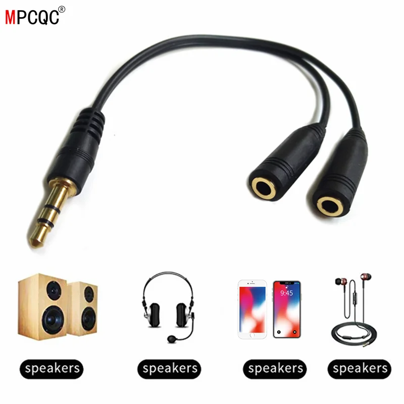 Разветвитель для наушников аудиокабель 3 5 мм штекер на 2 гнезда разветвитель