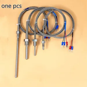 Датчик температуры BSP 18 12 34 Thermowell из нержавеющей стали, датчик температуры типа PT100 K E с кабелем 1,5 м, L50-300mm OD6mm