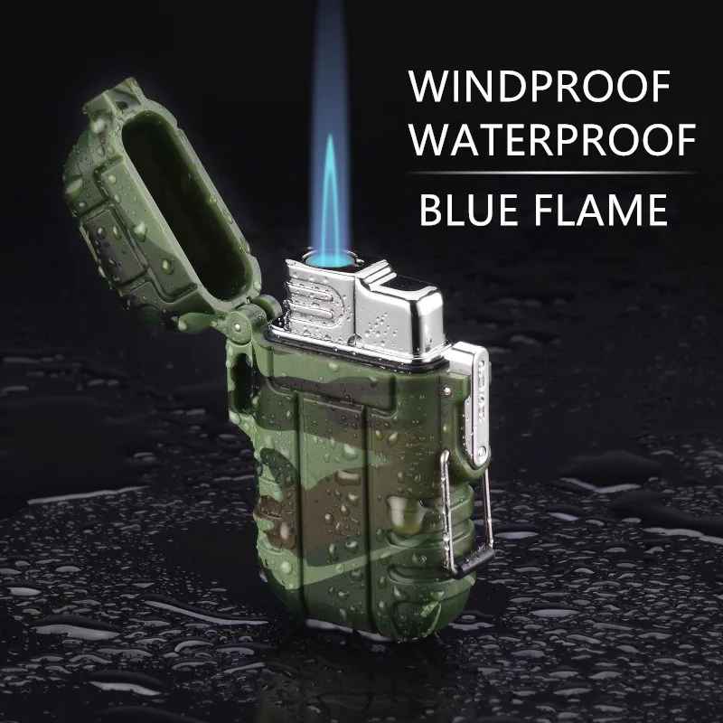 

2021 Outdoor Adventure Lighter Windproof & Waterproof Jet Butane Turbo Lighters Torches Lighters Cigarettes Accessories Smoking