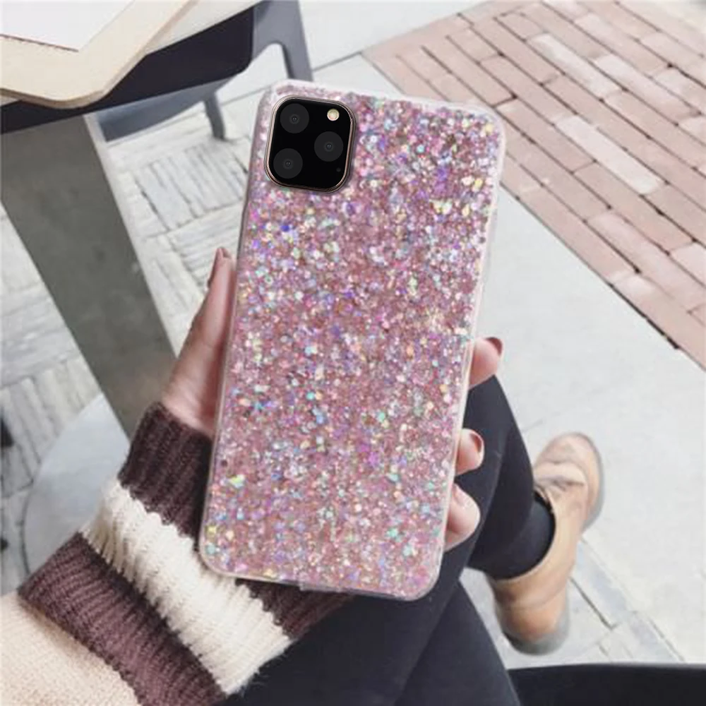 LLZ. COQUE милый Алмазный чехол для телефона для IPhone 11 Pro XS Max XR X 6 6S Plus 5 5S SE 7 8 Plus Блестящий силиконовый чехол Funda Capas