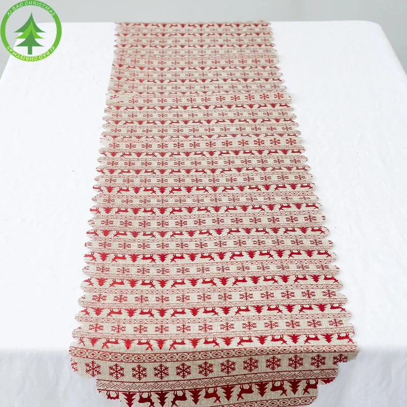 Новинка Рождественская скатерть креативная Tafelloper льняной Печатный стол из джута
