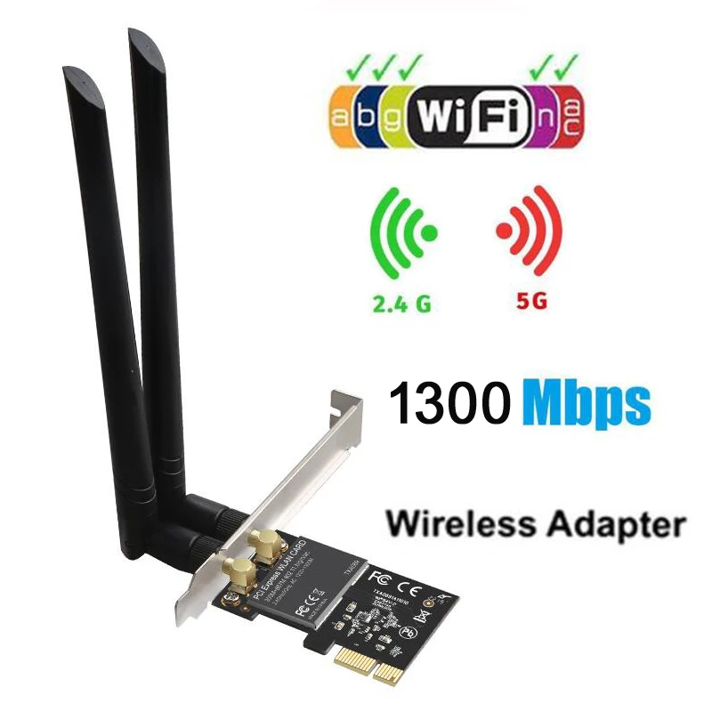 Беспроводная lan Карта 802.11ac 867 Мбит/с+ 300 Мбит/с PCI Express Настольный WiFi адаптер PCI сетевая карта для ПК wifi карта wi fi приемник