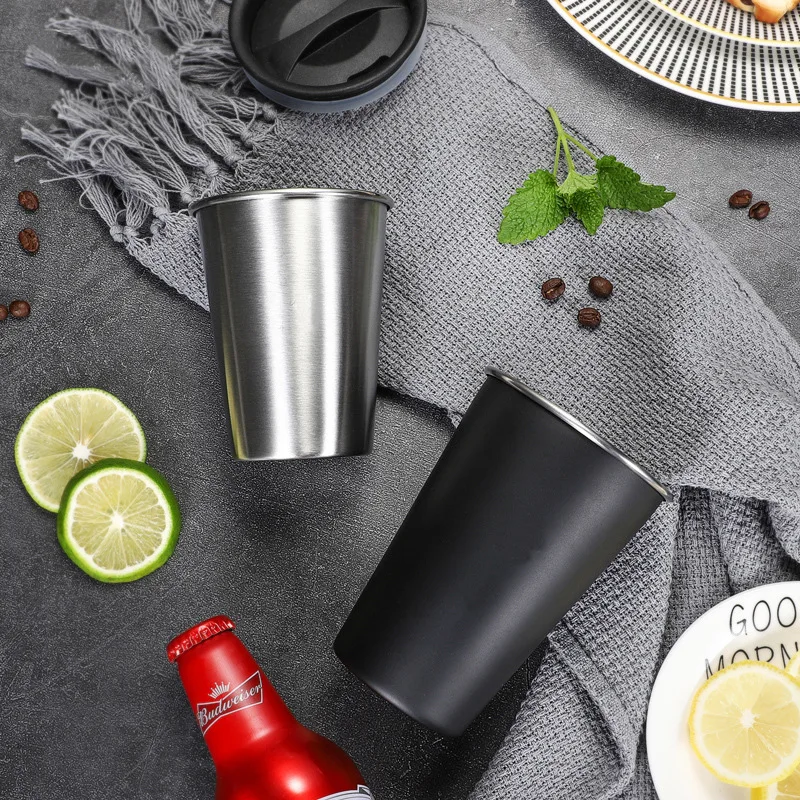 Кофейные кружки из нержавеющей стали чашки для пива молока чая цвета розового