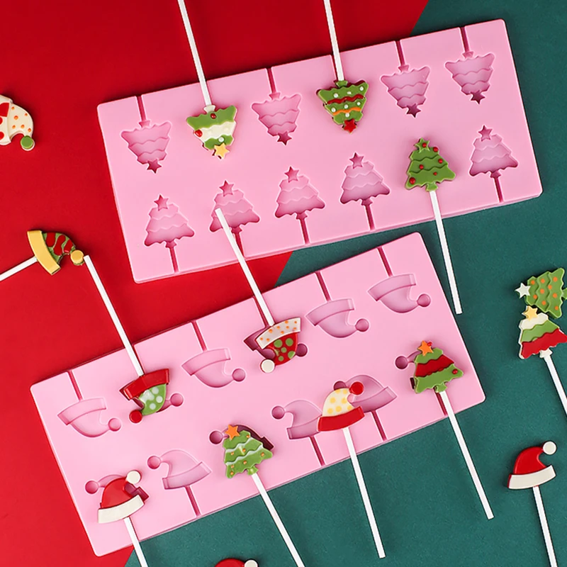 

Christmas Tree Silicone Mold Chocolate Candy Lollipop Molds Cake Decorating Tools Cap Flower Round Cookie Biscuit Baking Tools