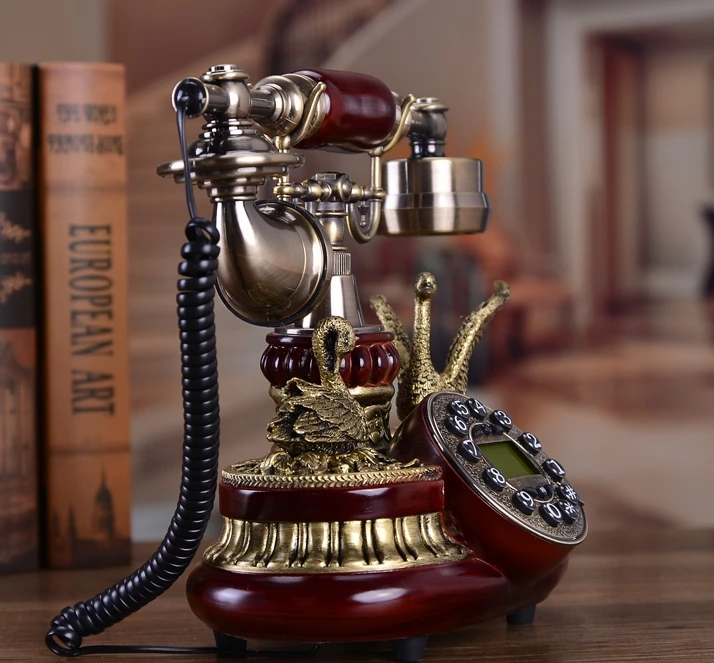 Модный античный телефон винтажный модный в рустикальном стиле с определителем