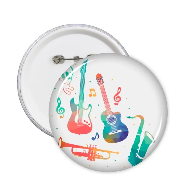 

Music Green Pink Colorful Instruments Pattern Round Pins Badge Button Clothing Decoration 5pcs Gift