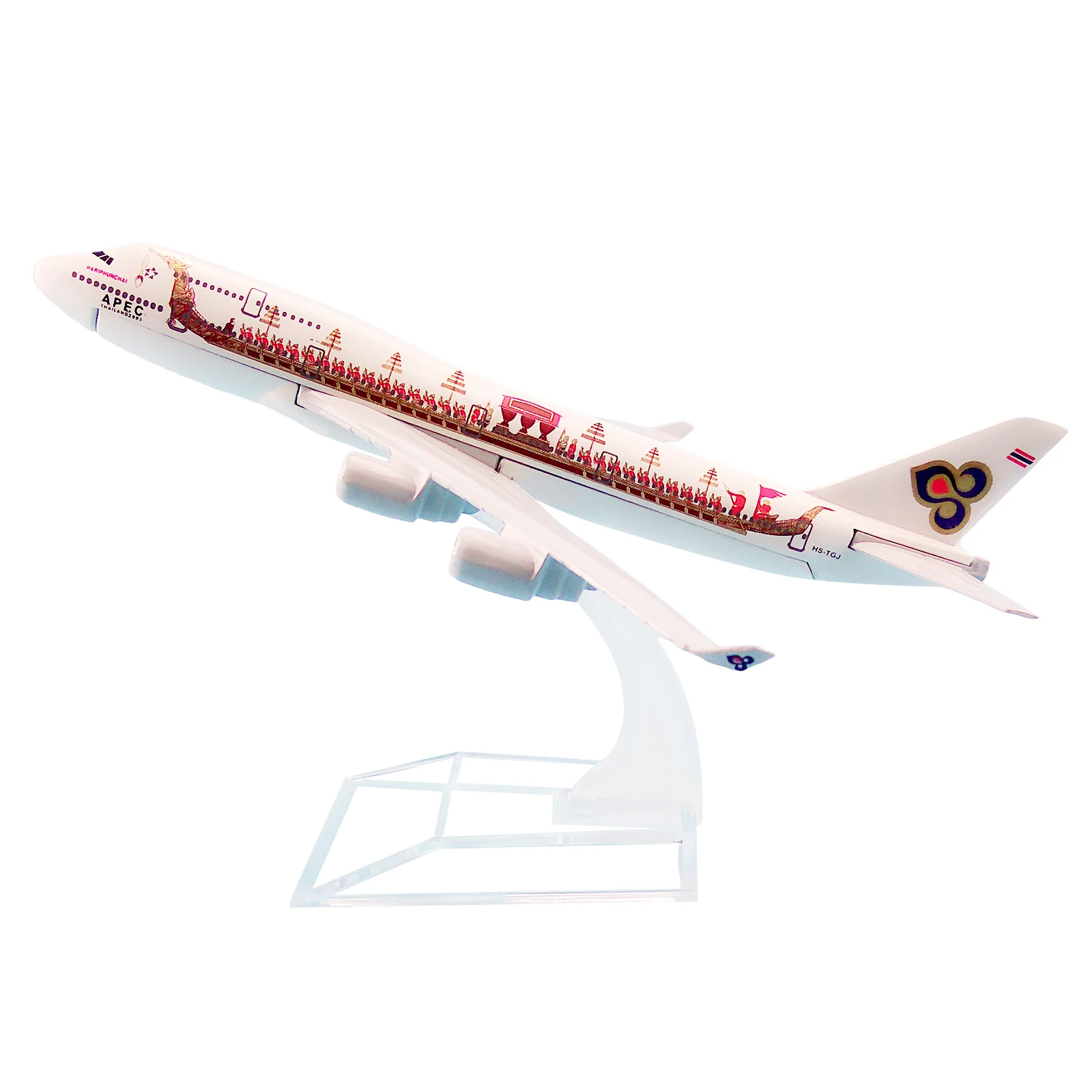 Сплав металла Air Thai B747 Dragon Boat Airlines модель самолета Таиланд Boeing 747 400 Airways Подарки 16