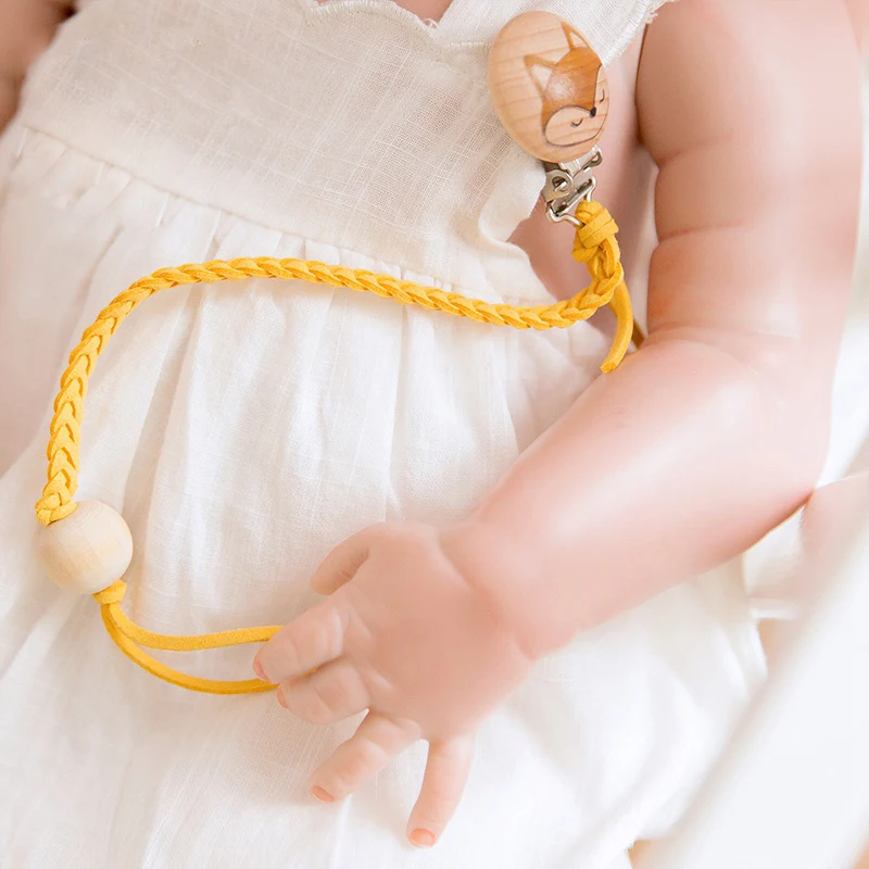 Деревянный Прорезыватель плетеные соски цепи деревянные бусины Выгравированные