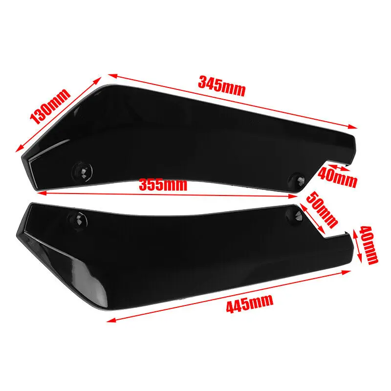 

2pcs Universal Black Car Rear Bumper Lip Diffuser Splitter Canard Spoiler Protector Auto Parts