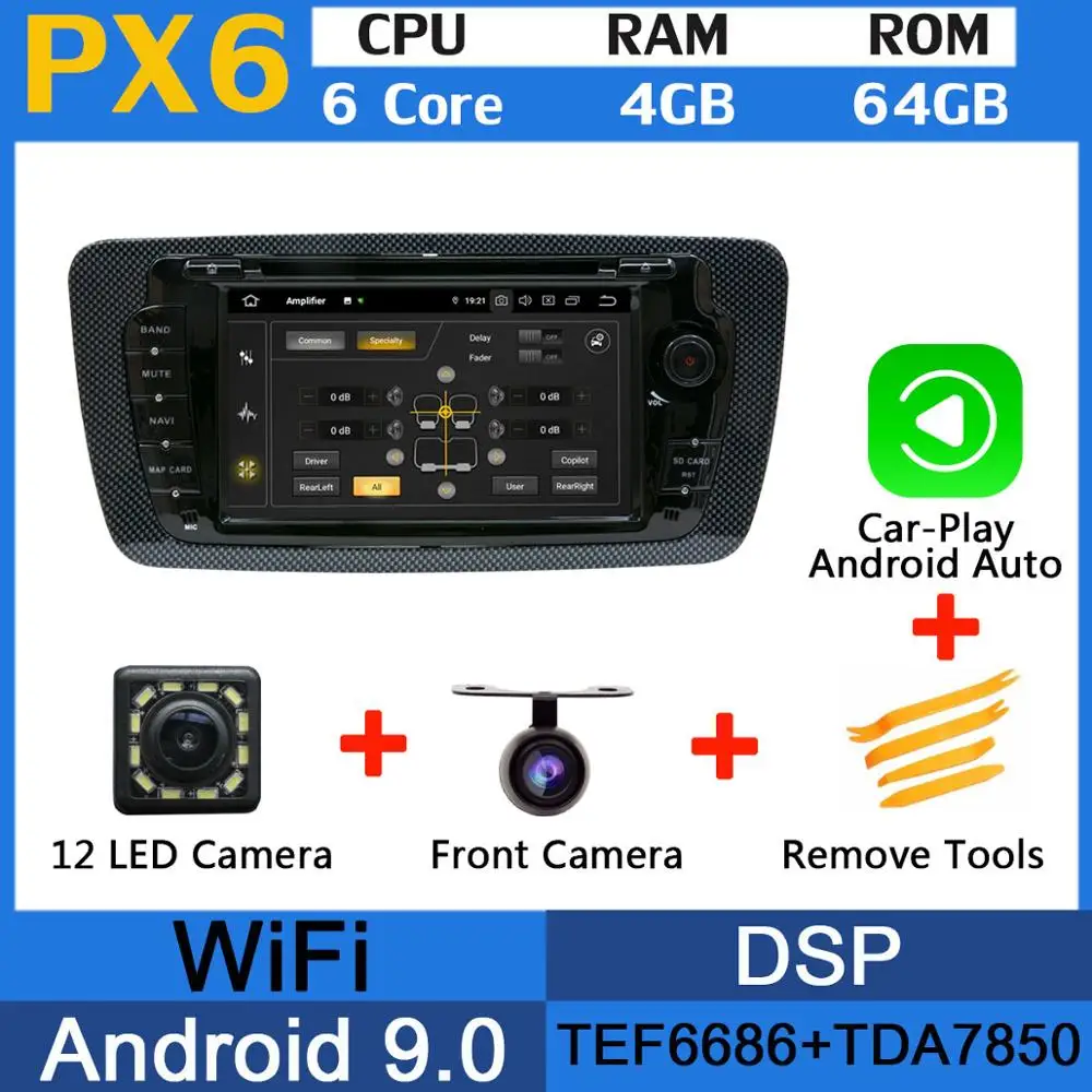 PX6-Carplay 5 USB порт Android 9,0 PX6/Восьмиядерный автомобильный dvd-плеер для сиденья Ibiza 2009 2010 2011 2012 2013 Автомобильный Радио DSP gps Мультимедиа - Цвет: PX6-Carplay