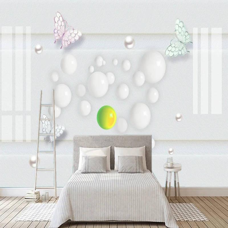 3D фото на заказ настенная бумага с жемчугом бабочкой домашний интерьер красивая