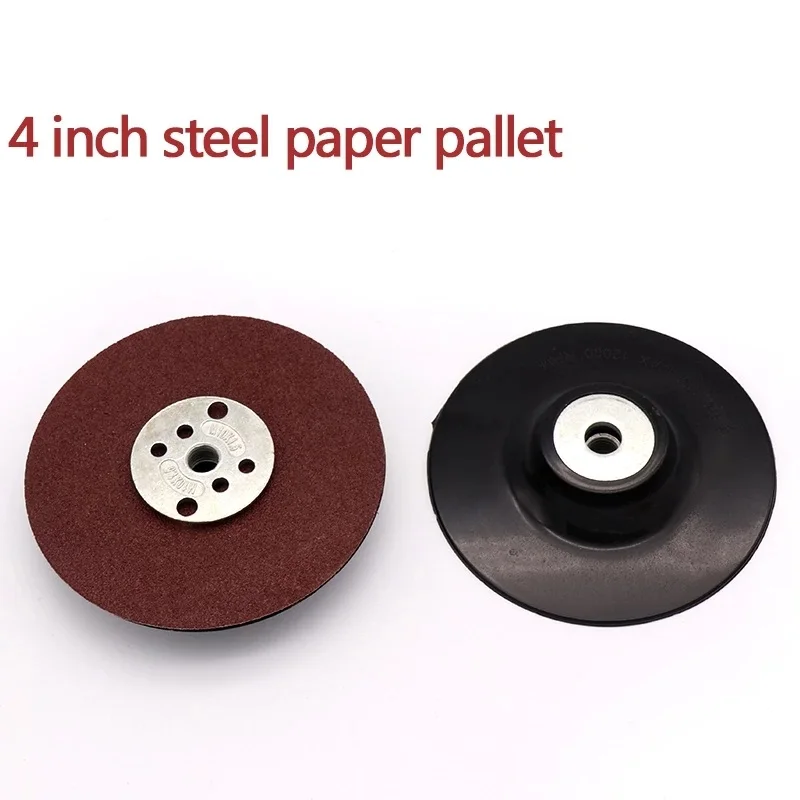 

1pcs 4 inch Steel Paper Sticky Grinding Tray Sanding Gasket Rubber Pad 100mm Sandpaper Sucker Discs for Woodworking Metal