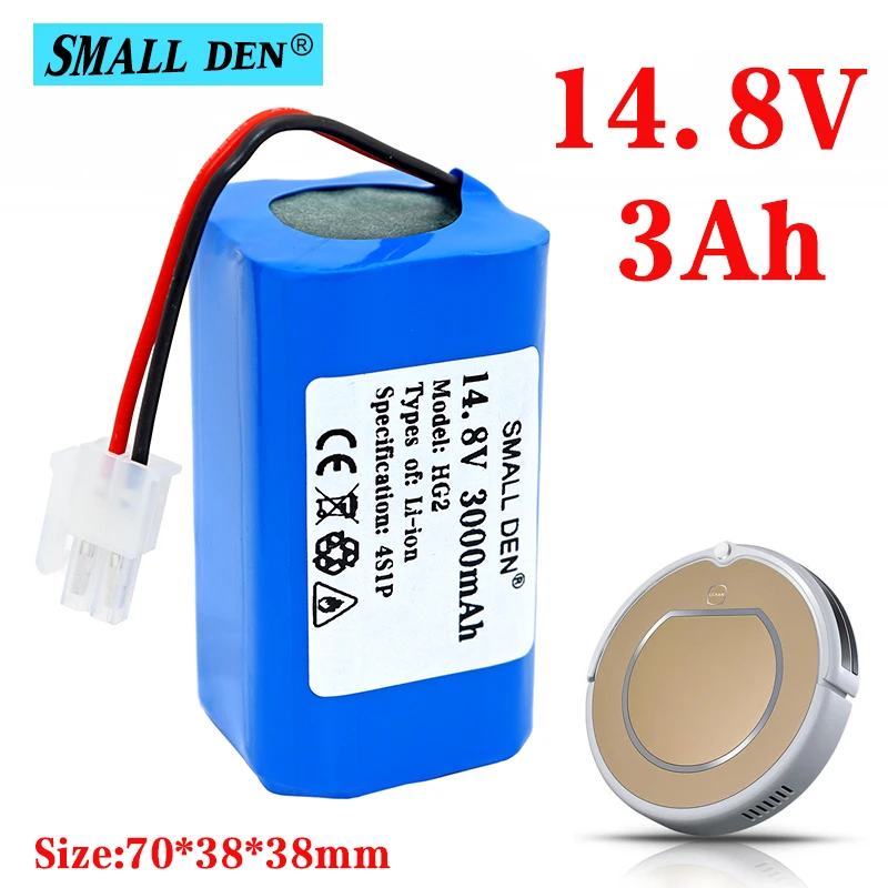 

14.8V 3000Ah lithium battery pack 4S1P HG2 rechargeable lithium ion battery Robot sweeper vacuum cleaner battery + 2P plug