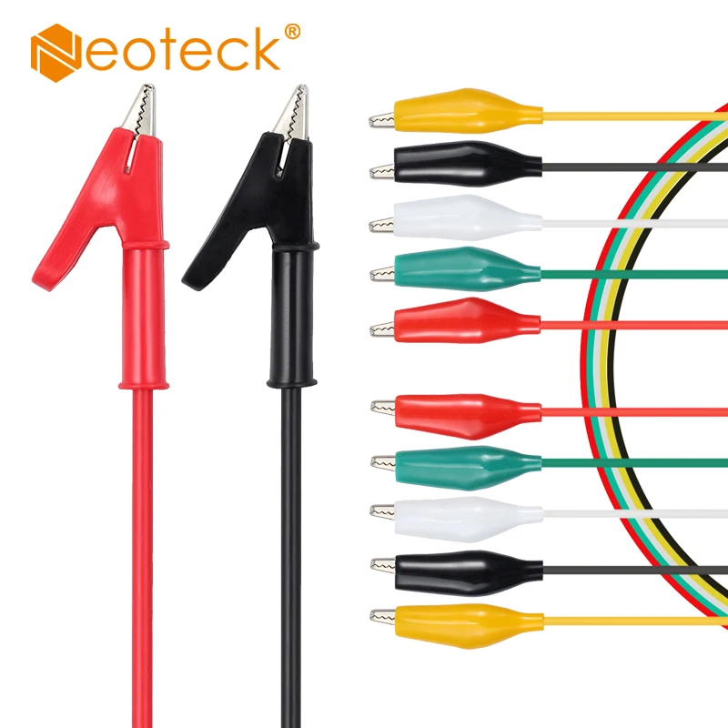 

Neoteck Banana Plug to Alligator Clip Test Leads 15A Safe Plug with 10 Pieces and 5 Colors Test Lead Alligator Clips