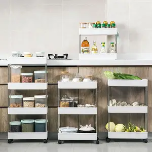 234 tiers removable gap storage rack kitchen trolley living room bathroom multi layer storage rack with wheels free global shipping